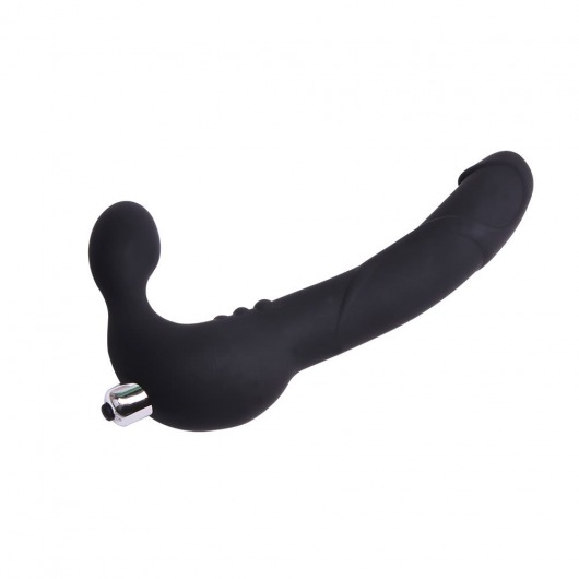 Черный безремневой страпон с вибрацией Strap On Cavalier - 24 см. - Chisa - купить с доставкой в Нижнем Новгороде