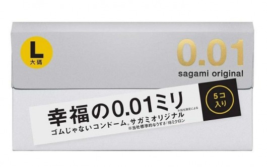 Презервативы Sagami Original 0.02 L-size увеличенного размера - 5 шт. - Sagami - купить с доставкой в Нижнем Новгороде