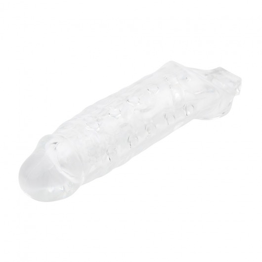 Прозрачная насадка на пенис с подхватом Mighty Sleeve With Ball Loop - 22 см. - Chisa - в Нижнем Новгороде купить с доставкой