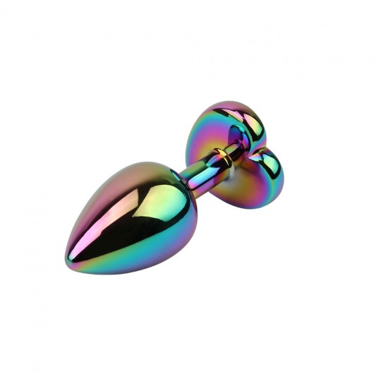 Радужная металлическая пробка Rainbow Heart Butt Plug - 7,1 см. - Chisa