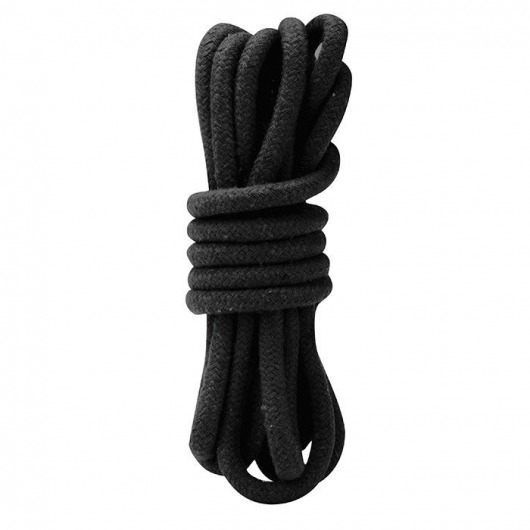 Черная хлопковая веревка для связывания - 3 м. - Lux Fetish - купить с доставкой в Нижнем Новгороде