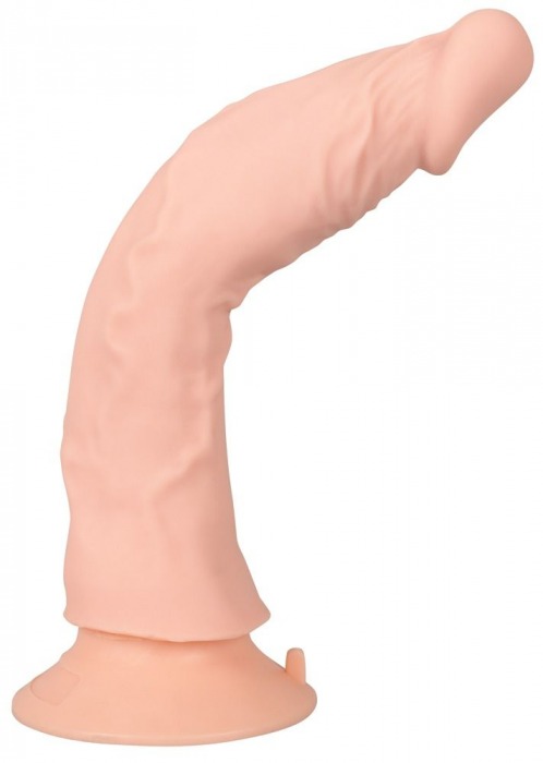 Телесный вибратор на присоске с пультом ДУ Bendable RC Vibrator - 21,5 см. - Orion