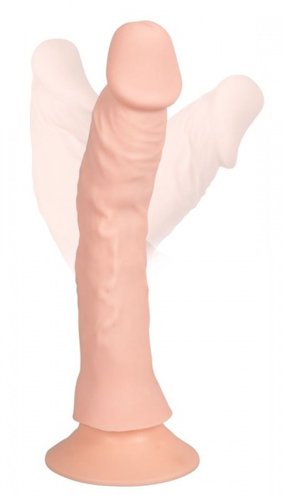 Телесный вибратор на присоске с пультом ДУ Bendable RC Vibrator - 21,5 см. - Orion