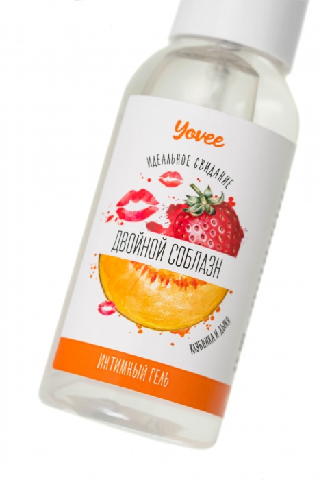Съедобная гель-смазка Yovee «Двойной соблазн» с Д-пантенолом и вкусом клубники и дыни - 50 мл. - ToyFa - купить с доставкой в Нижнем Новгороде