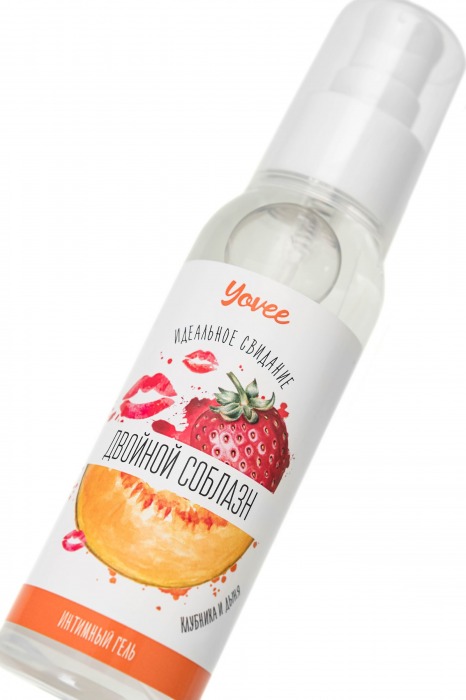 Съедобная гель-смазка Yovee «Двойной соблазн» с Д-пантенолом и вкусом клубники и дыни - 100 мл. - ToyFa - купить с доставкой в Нижнем Новгороде
