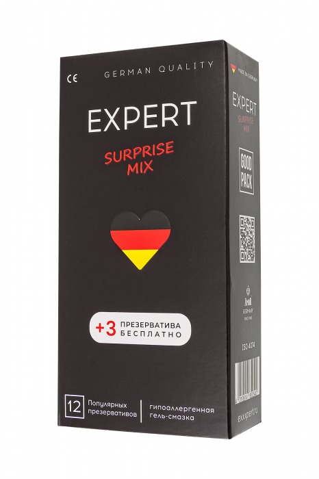 Презервативы EXPERT Surprise Mix - 12 шт.(+3 в подарок) - Expert - купить с доставкой в Нижнем Новгороде