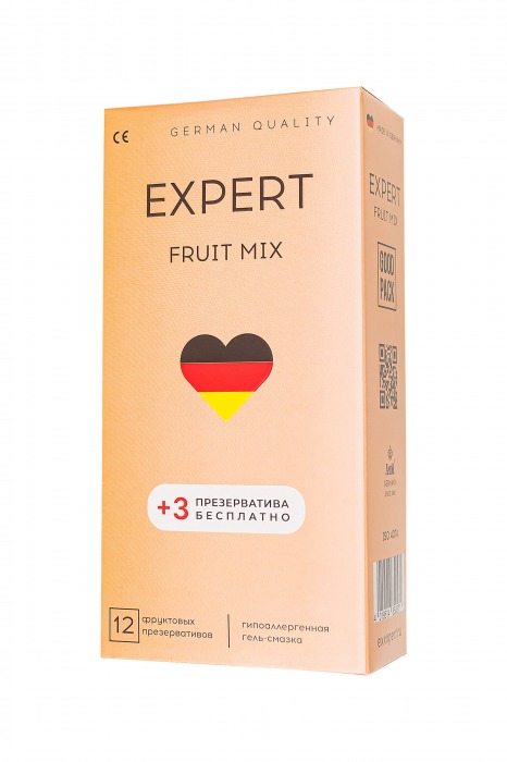 Ароматизированные презервативы EXPERT Fruit Mix - 12 шт.(+3 в подарок) - Expert - купить с доставкой в Нижнем Новгороде