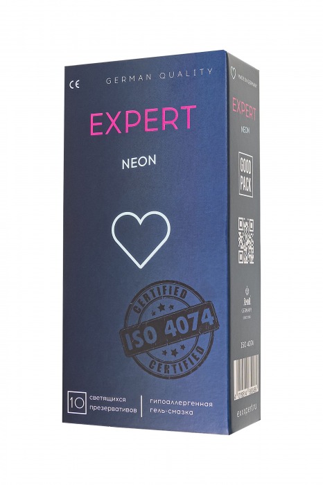 Светящиеся в темноте презервативы EXPERT Neon - 10 шт. - Expert - купить с доставкой в Нижнем Новгороде