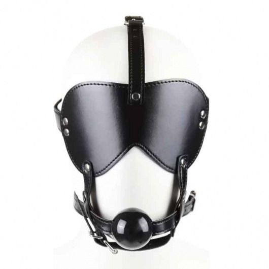 Черная маска-шоры с регулируемыми ремешками и кляпом-шариком - Notabu - купить с доставкой в Нижнем Новгороде