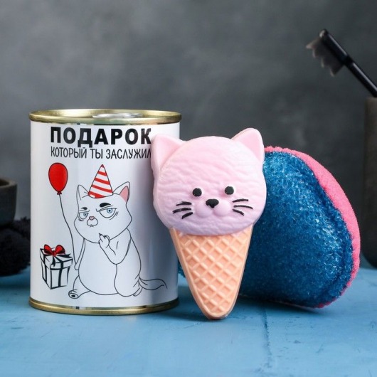 Набор в консервной банке «Подарок, который ты заслужил»: мыло и мочалка - Сима-Ленд - купить с доставкой в Нижнем Новгороде