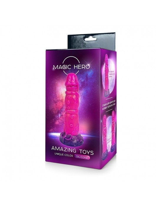 Розовый рельефный фантазийный фаллоимитатор - 20 см. - Bior toys - купить с доставкой в Нижнем Новгороде