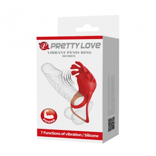 Красное эрекционное кольцо с вибрацией Ruben - Baile - в Нижнем Новгороде купить с доставкой