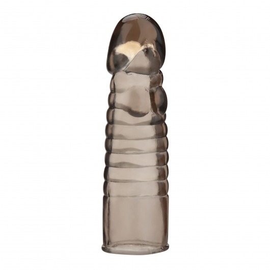 Дымчатая насадка-удлинитель Ribbed Realistic Penis Enhancing Sleeve Extension - 15,2 см. - BlueLine - в Нижнем Новгороде купить с доставкой