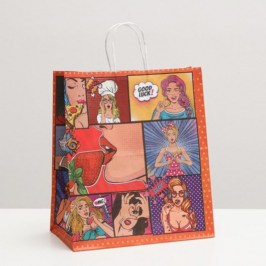 Подарочный крафтовый пакет Pop Art» - 32х19,5х37 см. - Сима-Ленд - купить с доставкой в Нижнем Новгороде