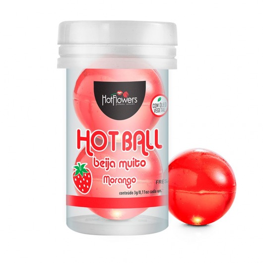 Лубрикант на масляной основе Hot Ball Beija Muito с ароматом клубники (2 шарика по 3 гр.) - HotFlowers - купить с доставкой в Нижнем Новгороде