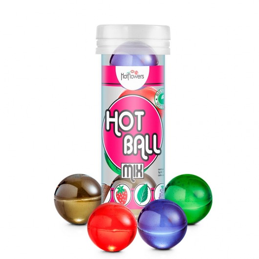 Ароматизированный лубрикант Hot Ball Mix на масляной основе (4 шарика по 3 гр.) - HotFlowers - купить с доставкой в Нижнем Новгороде