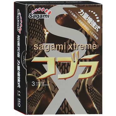 Суженные к основанию презервативы Sagami Xtreme COBRA - 3 шт. - Sagami - купить с доставкой в Нижнем Новгороде