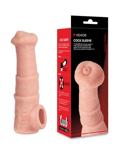 Телесная фантазийная насадка на член Cock Sleeve Size M - KOKOS - в Нижнем Новгороде купить с доставкой