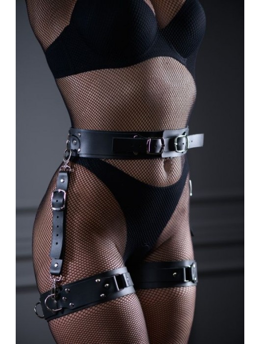 Черный кожаный пояс Sex Game - БДСМ Арсенал - купить с доставкой в Нижнем Новгороде