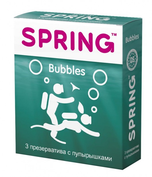 Презервативы SPRING BUBBLES с пупырышками - 3 шт. - SPRING - купить с доставкой в Нижнем Новгороде
