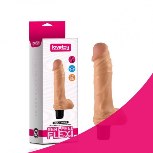 Гнущийся вибромассажёр-реалистик FLEXI - 23 см. - Lovetoy