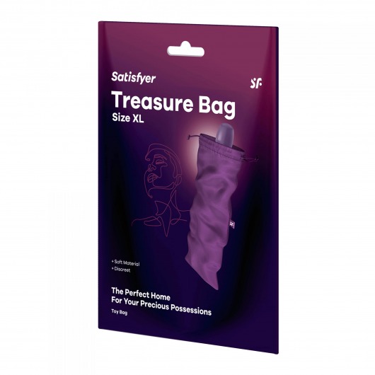 Фиолетовый мешочек для хранения игрушек Treasure Bag XL - Satisfyer - купить с доставкой в Нижнем Новгороде