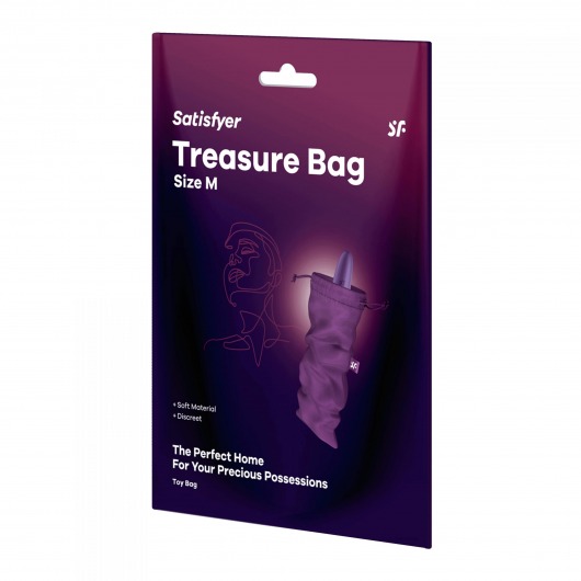 Фиолетовый мешочек для хранения игрушек Treasure Bag M - Satisfyer - купить с доставкой в Нижнем Новгороде