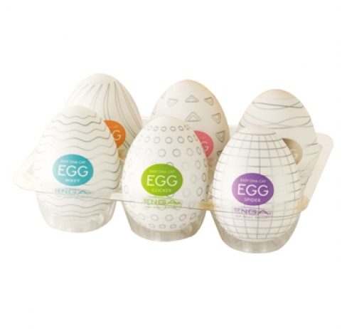 Набор из 6 мастурбаторов-яиц Tenga EGG Strong Sensations с различными рельефом - Tenga - в Нижнем Новгороде купить с доставкой