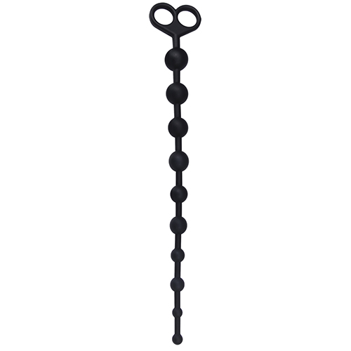 Чёрная анальная цепочка с 10 звеньями ANAL JUGGLING BALL SILICONE - 33,6 см. - Toyz4lovers