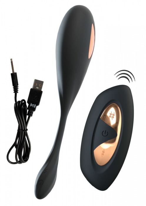 Черное виброяйцо RC Vibrating E-Stim Love Ball с электростимуляцией - Orion - купить с доставкой в Нижнем Новгороде