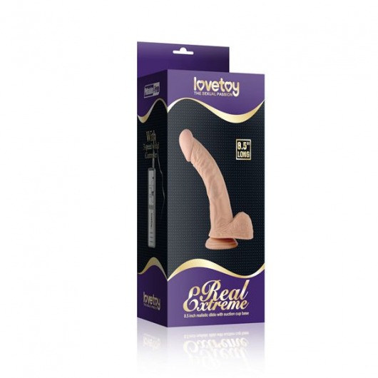 Вибратор телесного цвета Real Extreme Curved - 21,5 см. - Lovetoy