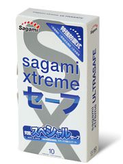 Презервативы Sagami Xtreme Ultrasafe с двойным количеством смазки - 10 шт. - Sagami - купить с доставкой в Нижнем Новгороде