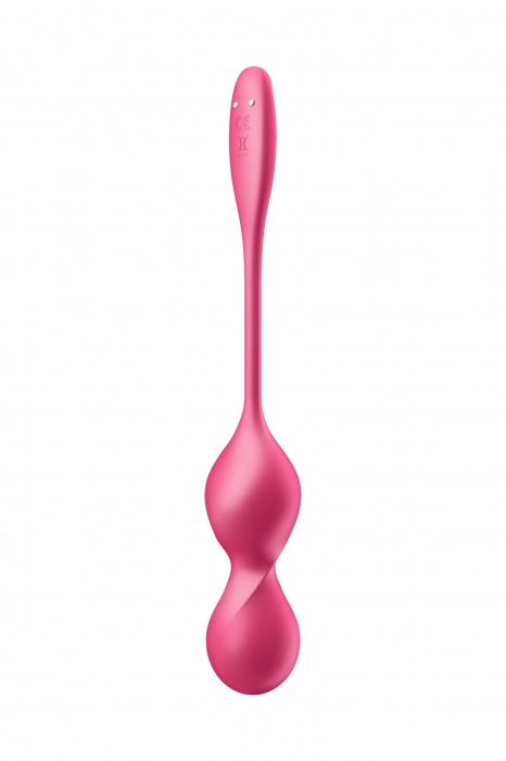 Малиновые вагинальные шарики с вибрацией Love Birds 2 - 22,2 см. - Satisfyer