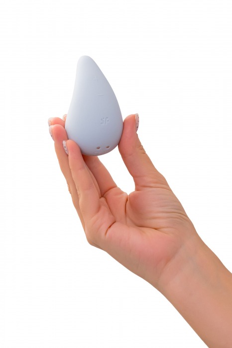 Голубой вибромассажер в форме капли Dew Drop - Satisfyer