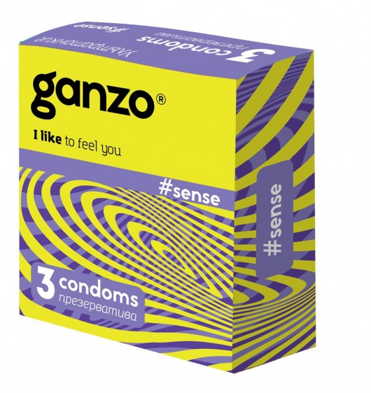 Тонкие презервативы для большей чувствительности Ganzo Sence - 3 шт. - Ganzo - купить с доставкой в Нижнем Новгороде