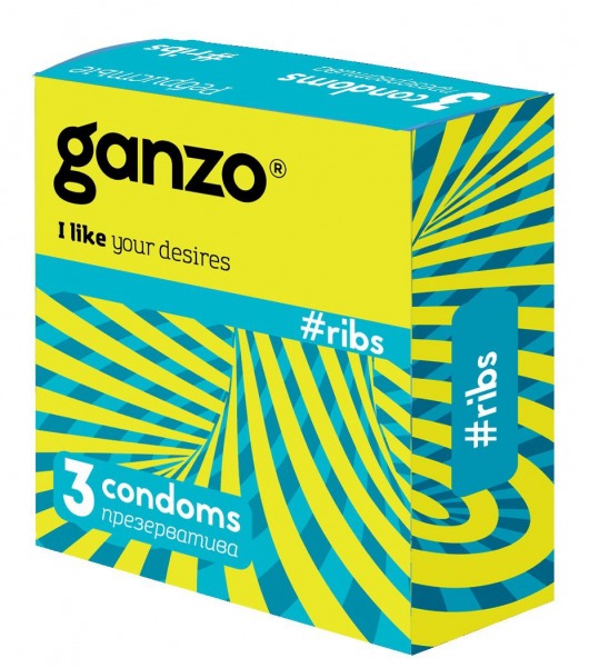 Презервативы с ребристой структурой Ganzo Ribs - 3 шт. - Ganzo - купить с доставкой в Нижнем Новгороде