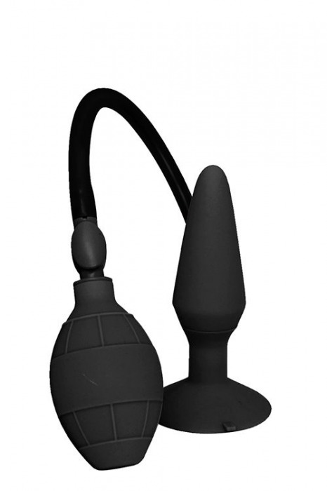 Чёрная анальная втулка с функцией расширения MENZSTUFF LARGE INFLATABLE PLUG - 14,5 см. - Dream Toys