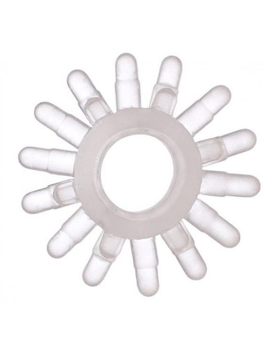 Прозрачное гелевое эрекционное кольцо с шипиками - Toyfa Basic - в Нижнем Новгороде купить с доставкой