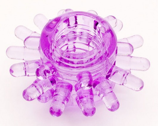 Фиолетовое гелевое эрекционное кольцо с шипиками - Toyfa Basic - в Нижнем Новгороде купить с доставкой