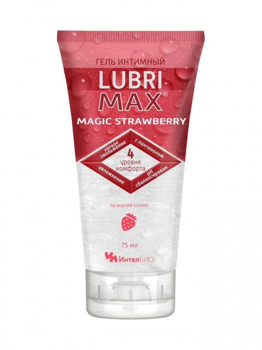 Интимный гель-смазка на водной основе Lubrimax Magic Strawberry - 75 мл. - ИнтелБИО - купить с доставкой в Нижнем Новгороде