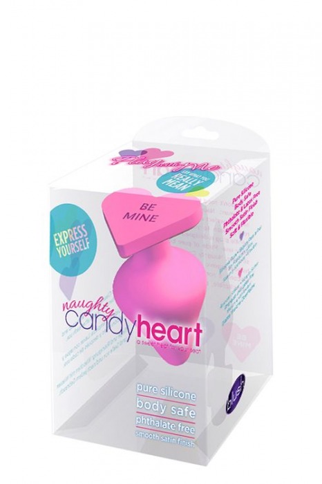 Розовая анальная пробка с основанием-сердечком NAUGHTY CANDY HEART BE MINE - 8,8 см. - Blush Novelties - купить с доставкой в Нижнем Новгороде
