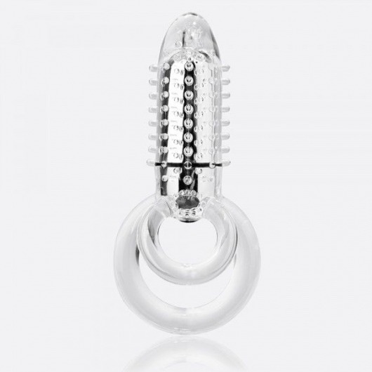 Прозрачное эрекционное кольцо с вибрацией DOUBLE O 8 CLEAR - Screaming O - в Нижнем Новгороде купить с доставкой