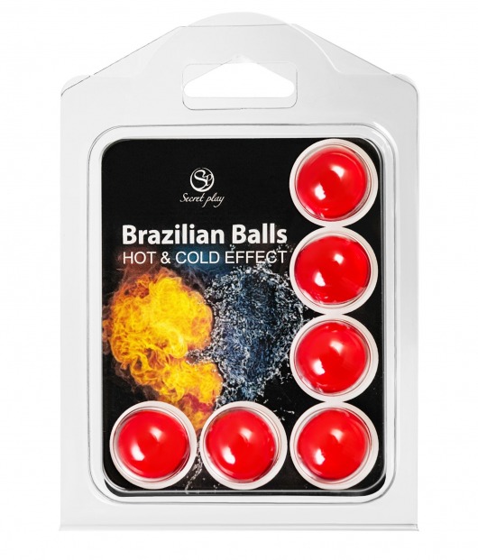 Набор из 6 шариков с массажным маслом Brazilian Balls с охлаждающим и разогревающим эффектом - Secret Play - купить с доставкой в Нижнем Новгороде