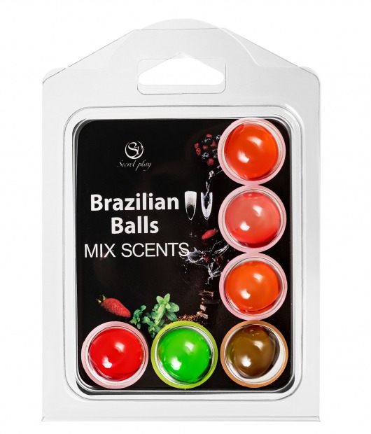 Набор из 6 шариков с ароматизированными массажными маслами Brazilian Balls - Secret Play - купить с доставкой в Нижнем Новгороде