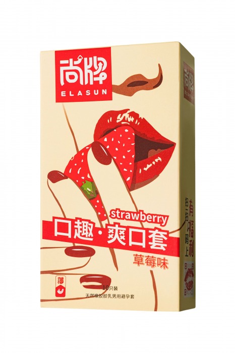 Презервативы Elasun Strawberry с аромато клубники - 10 шт. - Elasun - купить с доставкой в Нижнем Новгороде