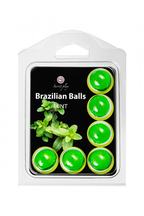 Набор из 6 шариков с массажным маслом Brazilian Balls с ароматом мяты - Secret Play - купить с доставкой в Нижнем Новгороде