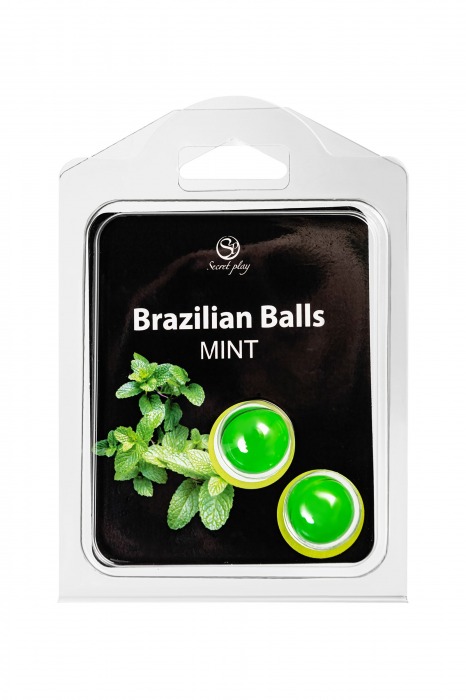 Набор из 2 шариков с массажным маслом Brazilian Balls с ароматом мяты - Secret Play - купить с доставкой в Нижнем Новгороде