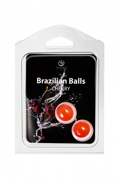 Набор из 2 шариков с массажным маслом Brazilian Balls с ароматом вишни - Secret Play - купить с доставкой в Нижнем Новгороде