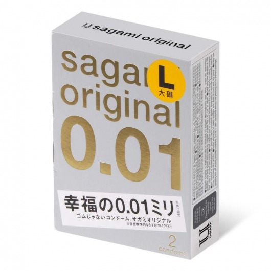 Презервативы Sagami Original 0.01 L-size увеличенного размера - 2 шт. - Sagami - купить с доставкой в Нижнем Новгороде