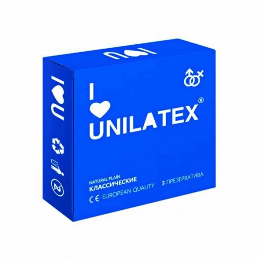 Классические презервативы Unilatex Natural Plain - 3 шт. - Unilatex - купить с доставкой в Нижнем Новгороде